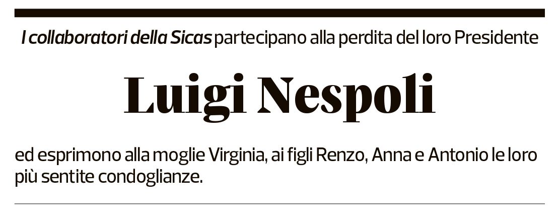 Annuncio funebre Luigi Nespoli