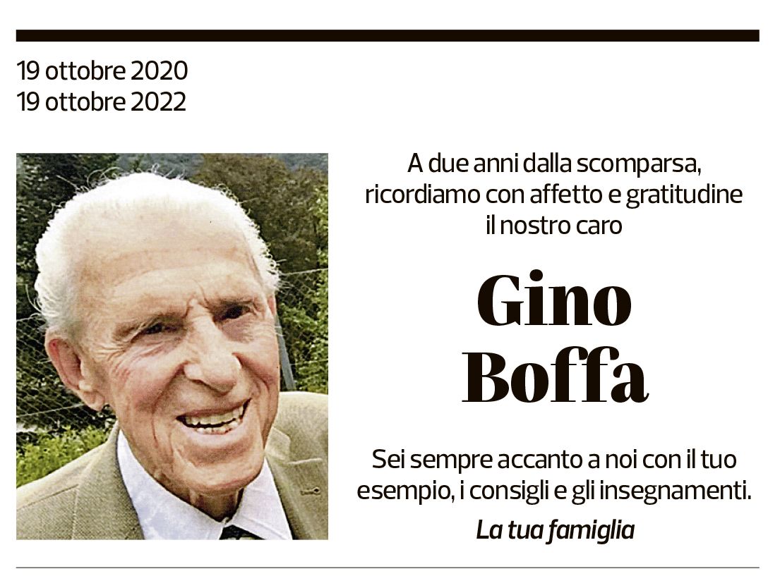 Annuncio funebre Gino Boffa