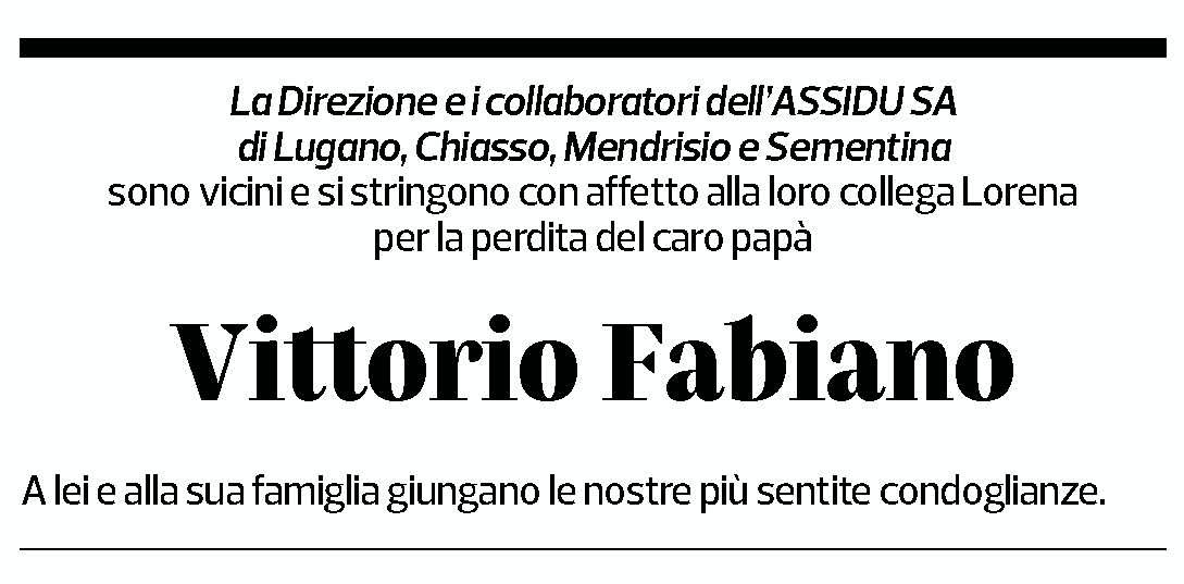 Annuncio funebre Vittorio Fabiano