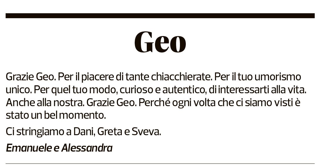 Annuncio funebre Geo Jeanmaire