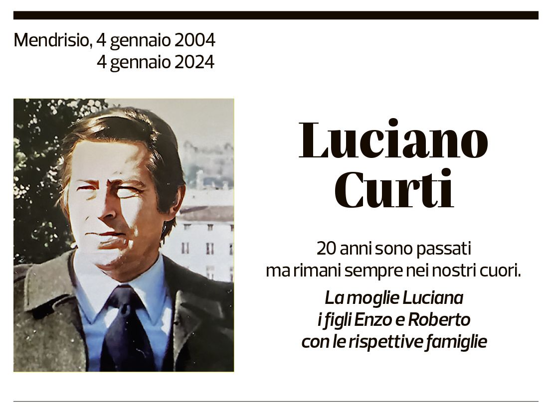 Annuncio funebre Luciano Curti