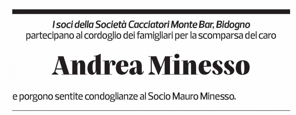 Annuncio funebre Andrea Minesso