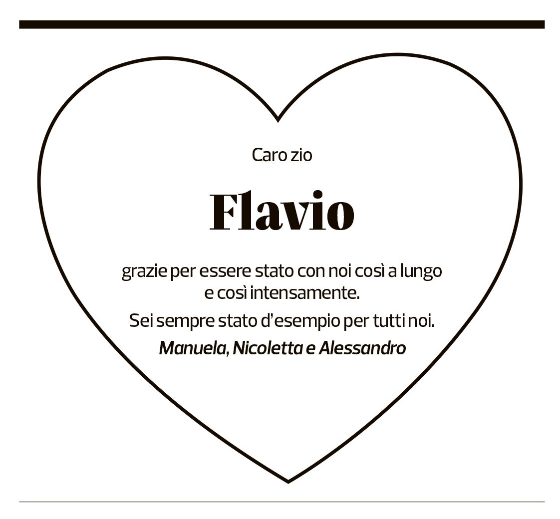 Annuncio funebre Flavio Riva