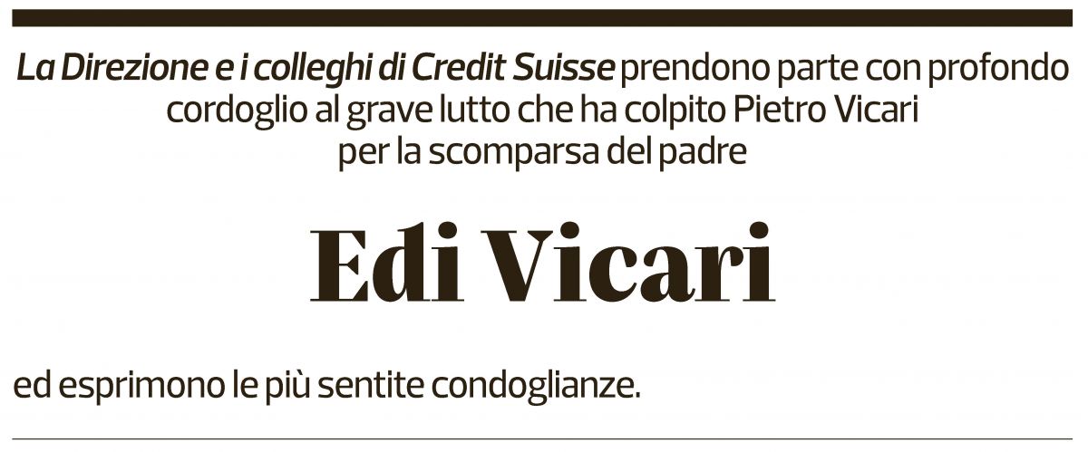 Annuncio funebre Edi Vicari