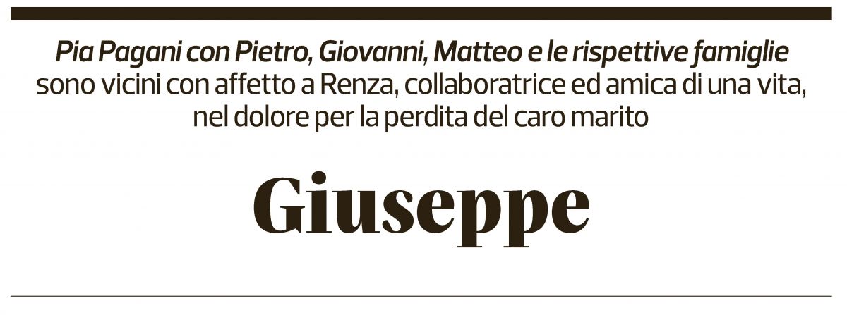Annuncio funebre Giuseppe Tabacchi