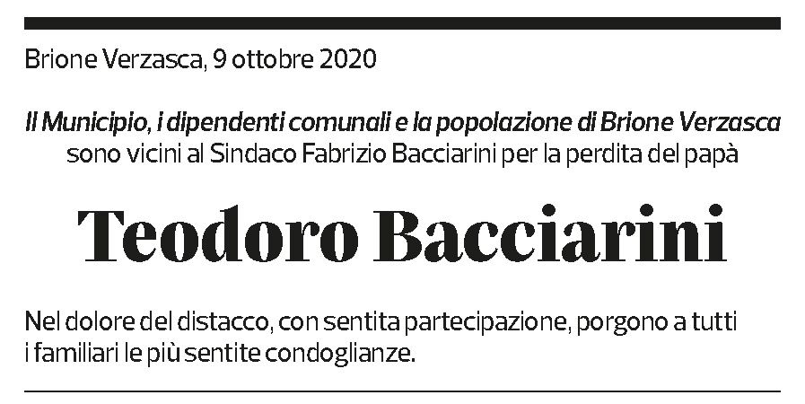 Annuncio funebre Teodoro Bacciarini