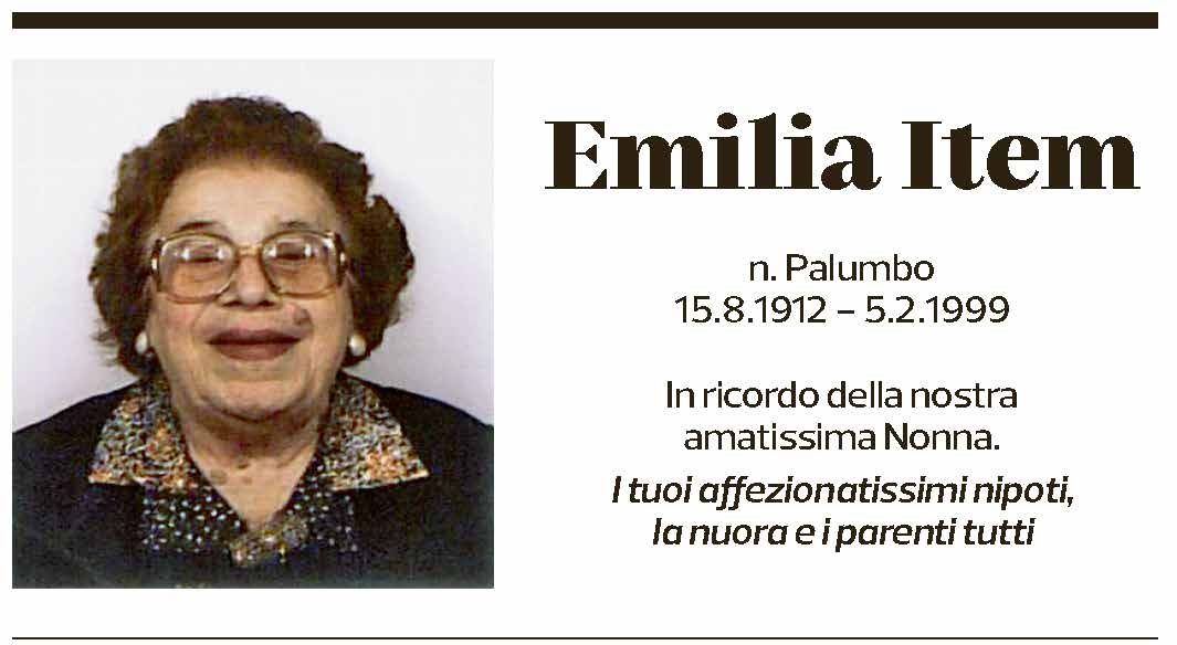 Annuncio funebre Emilia Item