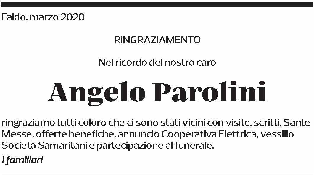 Annuncio funebre Angelo Parolini