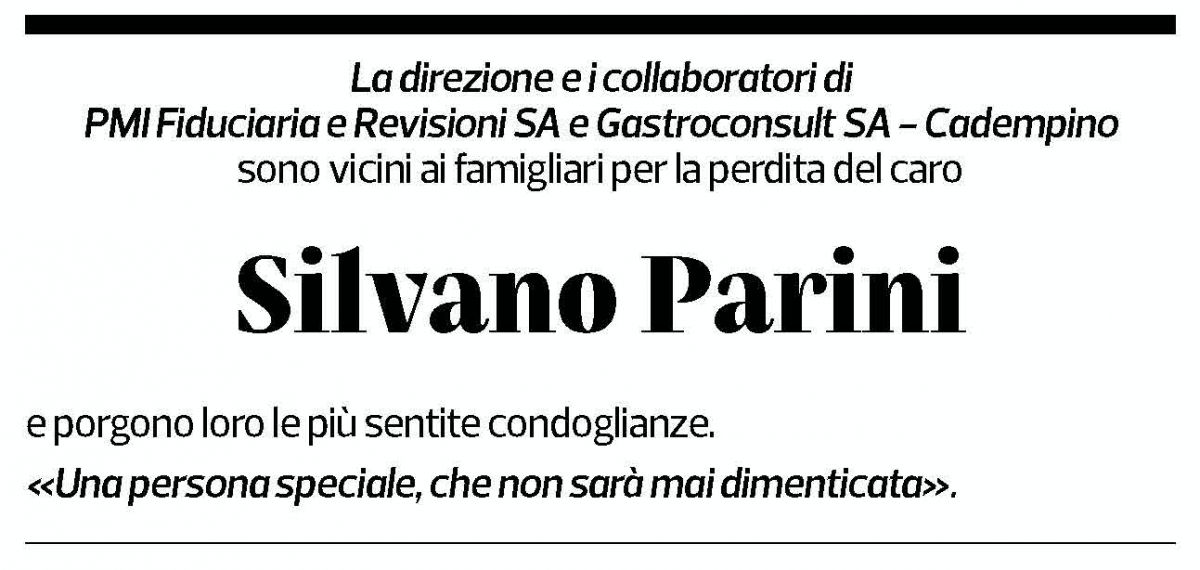 Annuncio funebre Silvano Parini