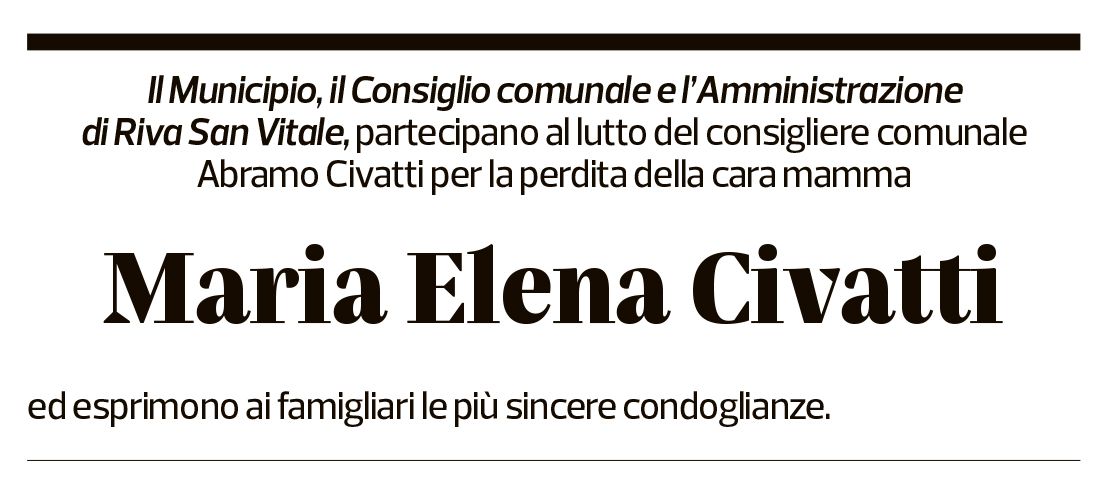 Annuncio funebre Maria Elena Civatti