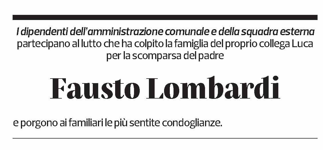 Annuncio funebre Fausto Lombardi