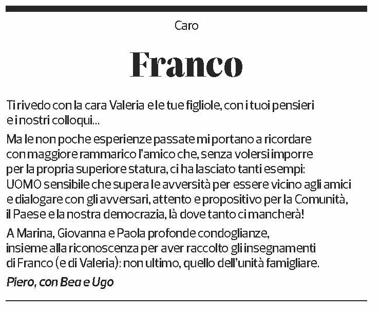 Annuncio funebre Franco Masoni