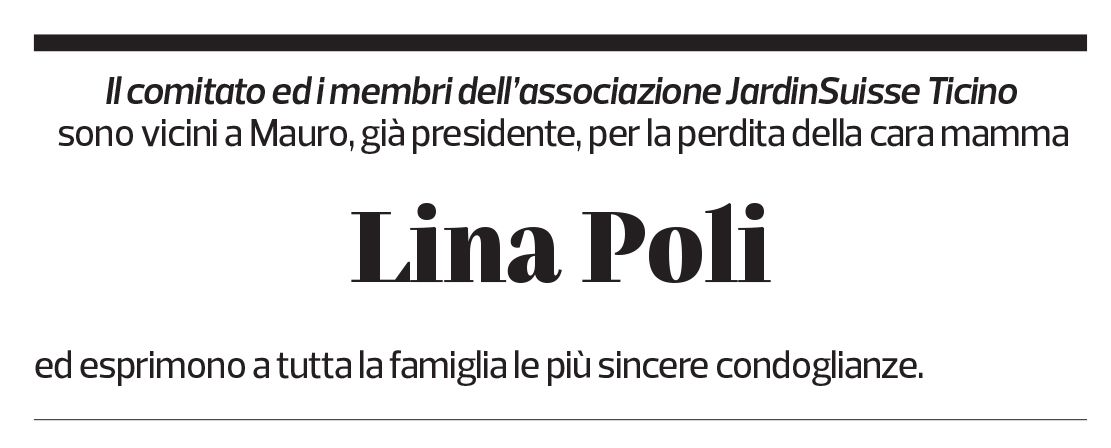 Annuncio funebre Lina Poli