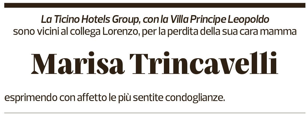 Annuncio funebre Marisa Trincavelli