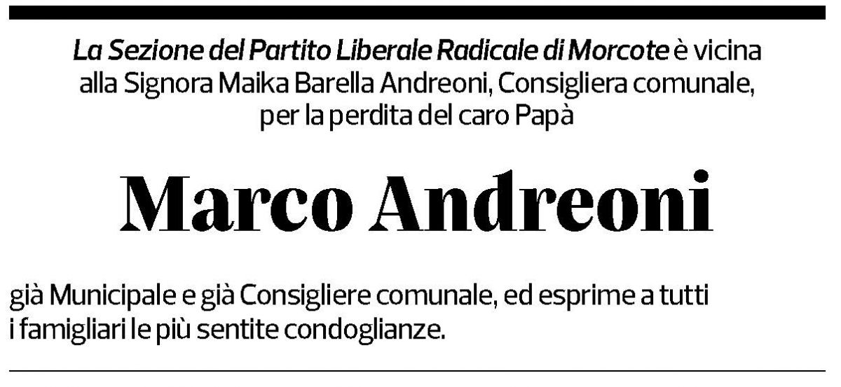 Annuncio funebre Marco Andreoni