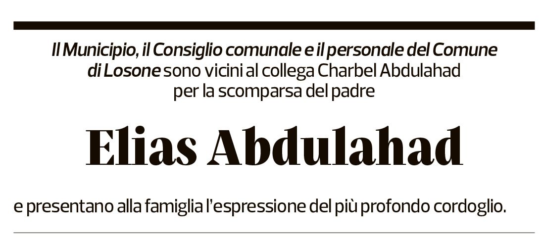 Annuncio funebre Elias Abdulahad