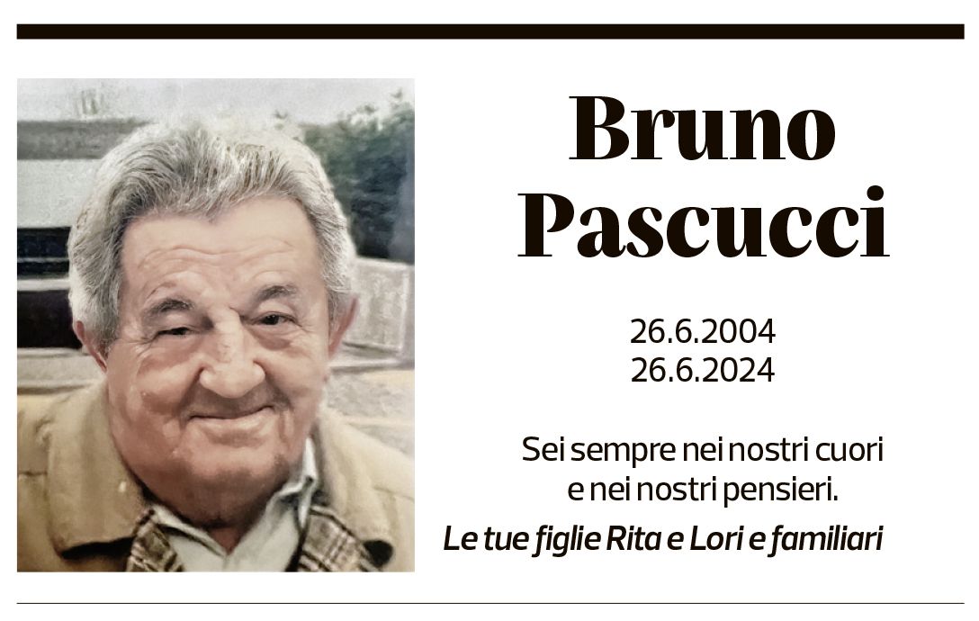 Annuncio funebre Bruno Pascucci