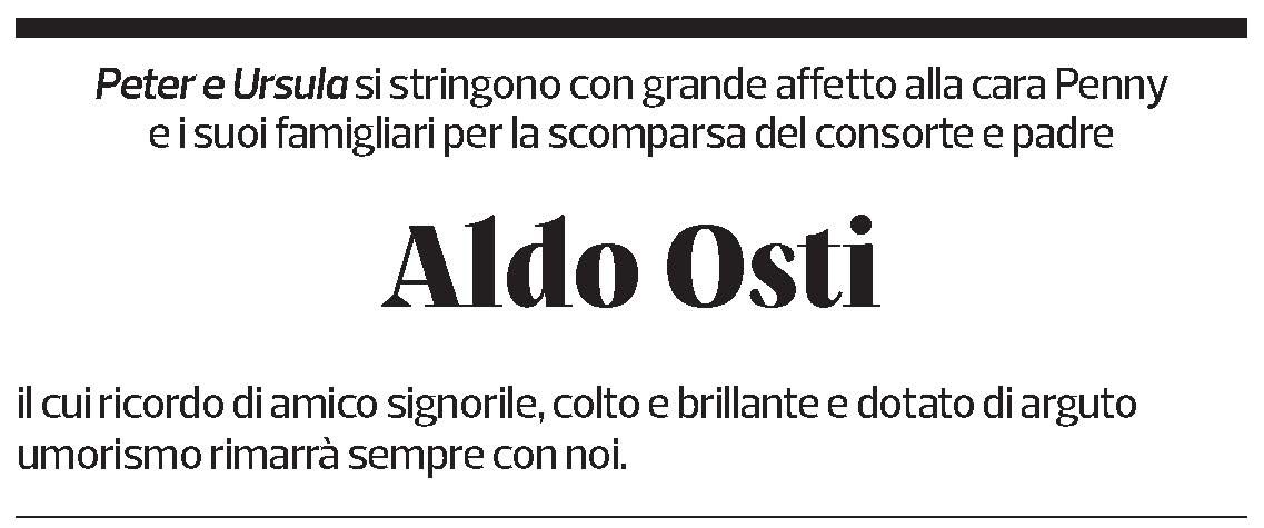 Annuncio funebre Aldo Osti