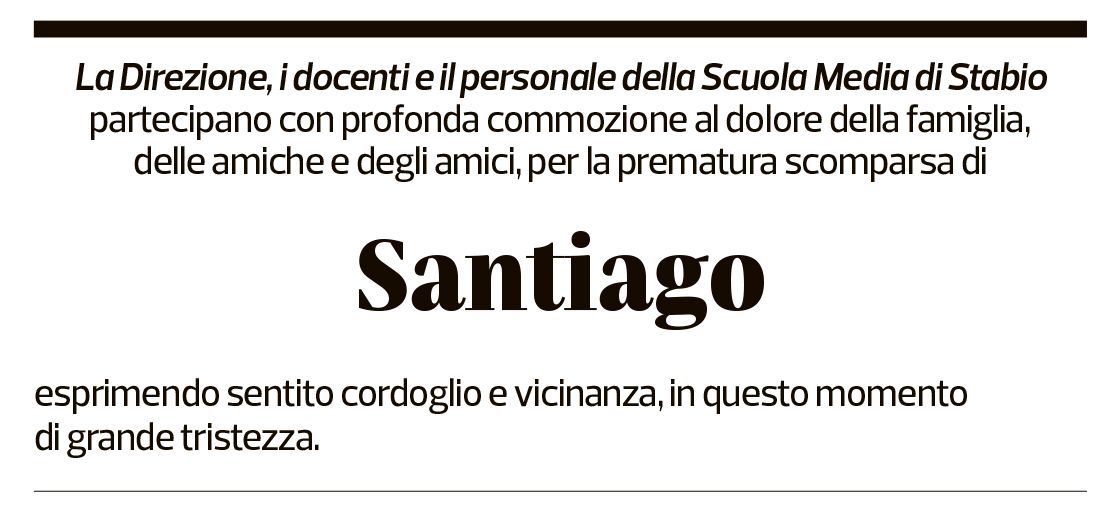 Annuncio funebre Santiago Hurtado Arbelaez