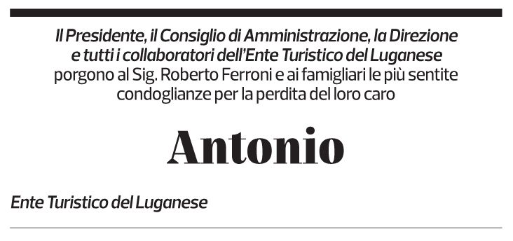 Annuncio funebre Antonio 