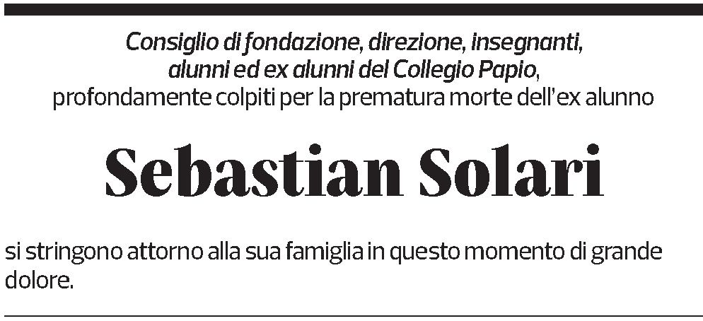 Annuncio funebre Sebastian Solari