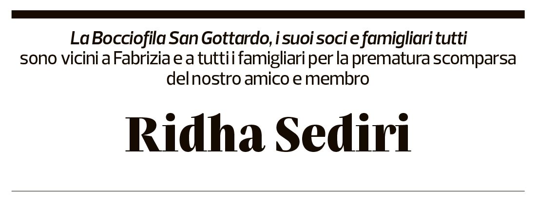 Annuncio funebre Ridha Sediri