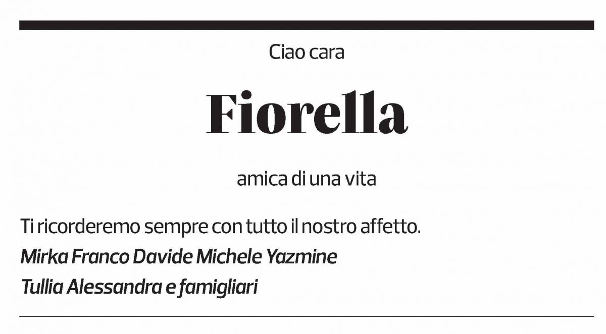 Annuncio funebre Fiorella Ghezzi