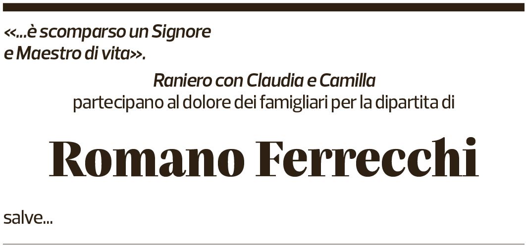 Annuncio funebre Romano Ferrecchi