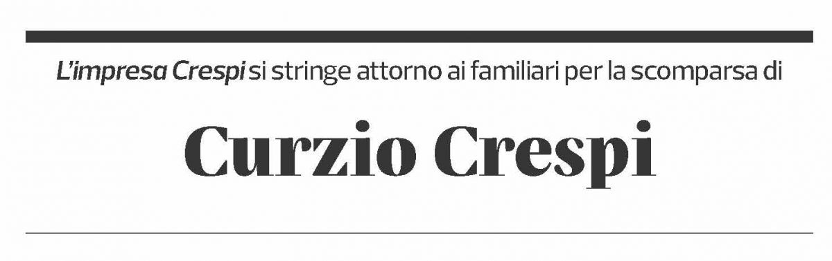 Annuncio funebre Curzio Crespi