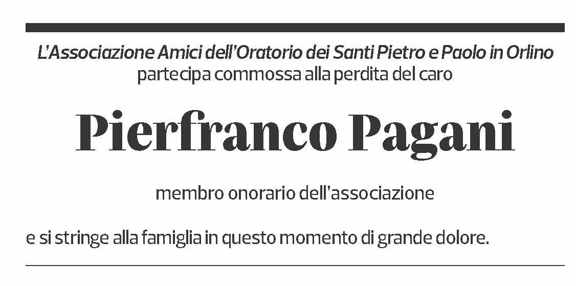 Annuncio funebre Pierfranco Pagani