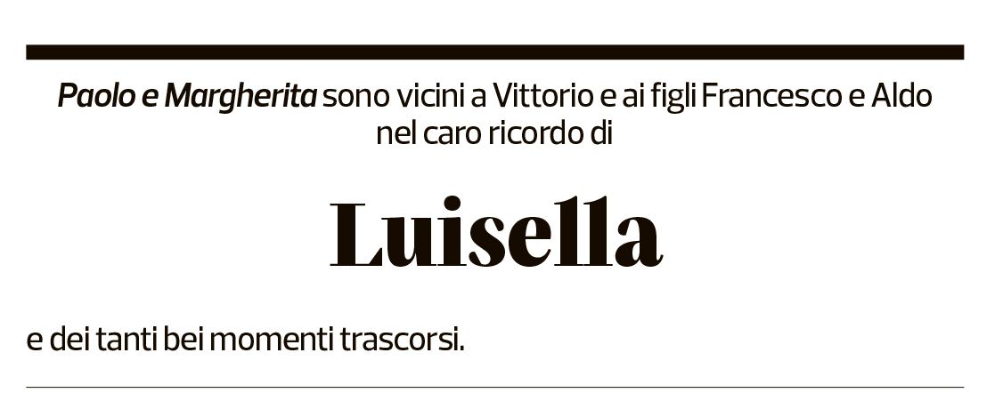 Annuncio funebre Luisella Cassani-carozza