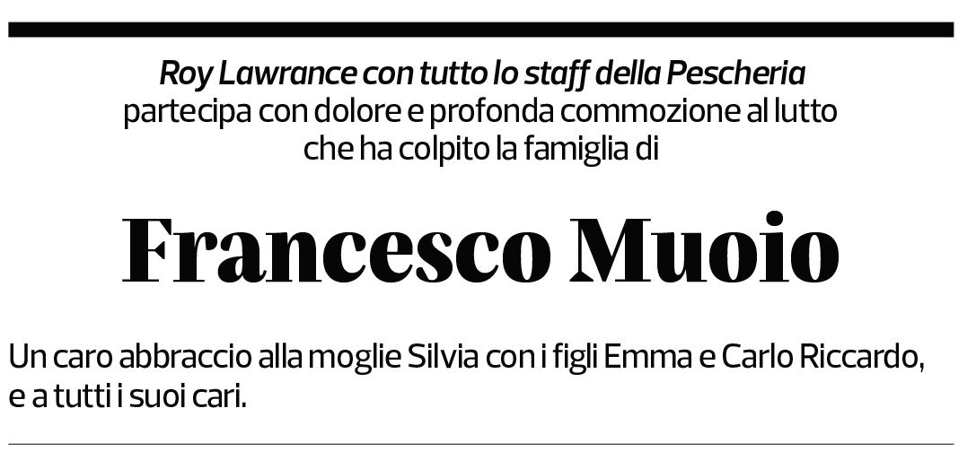 Annuncio funebre Francesco Muoio