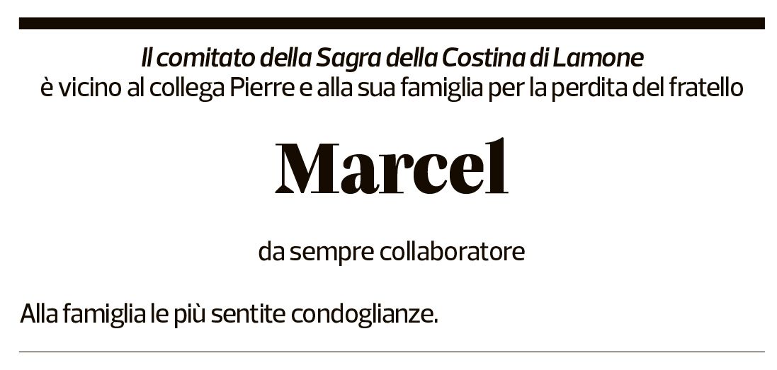 Annuncio funebre Marcel Bernasconi