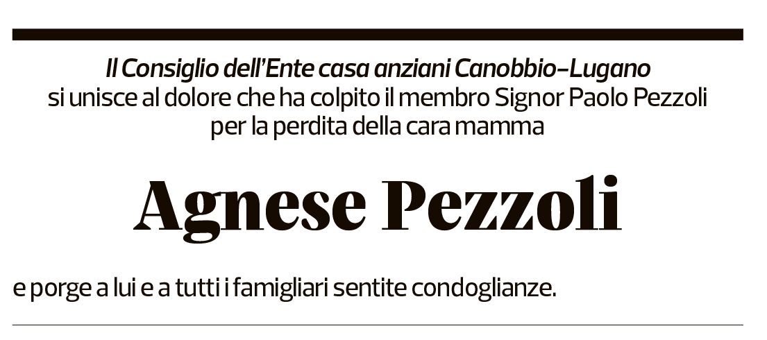 Annuncio funebre Agnese Pezzoli