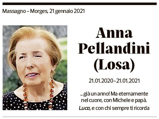 Annuncio funebre Anna Pellandini Losa