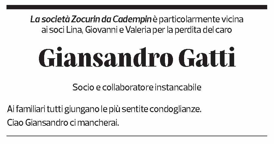 Annuncio funebre Giansandro Gatti