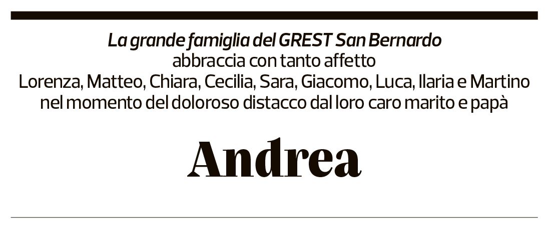 Annuncio funebre Andrea Badaracco