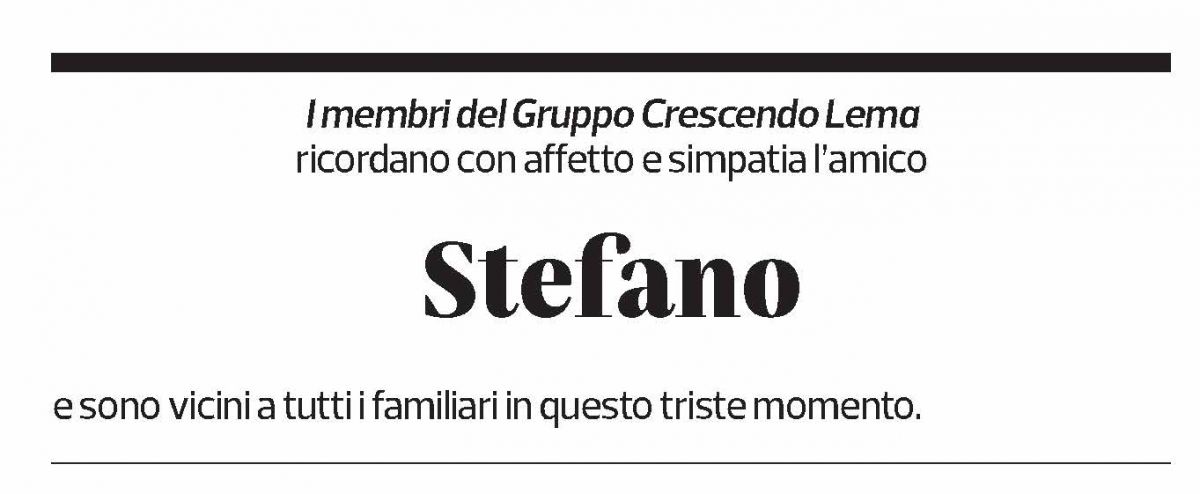Annuncio funebre Stefano Carugati