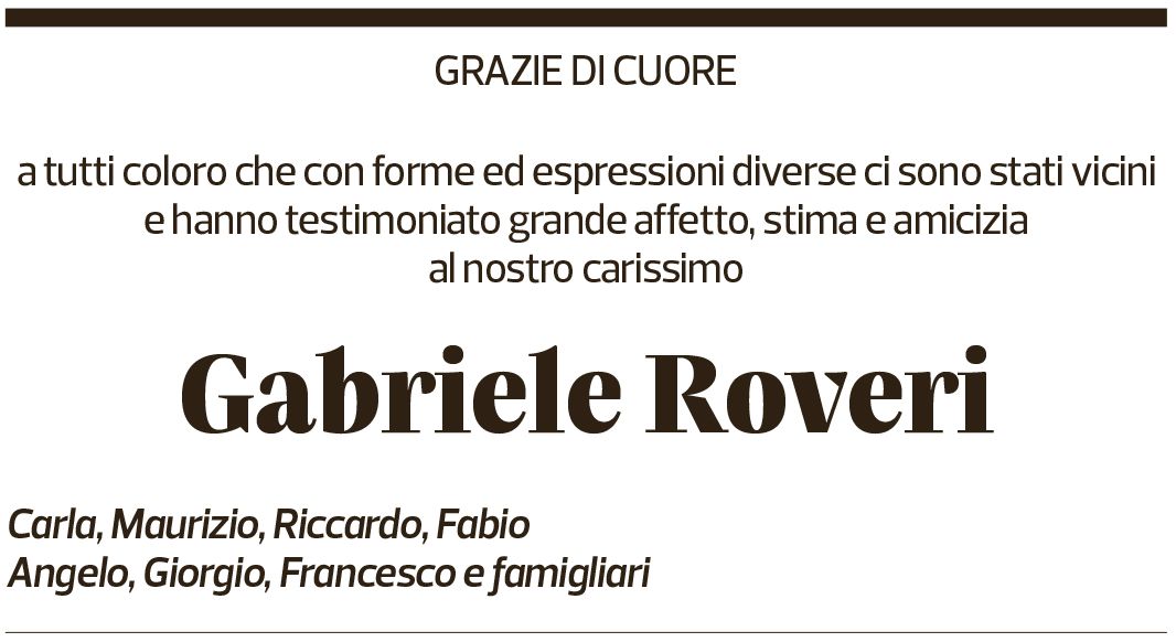 Annuncio funebre Gabriele Roveri