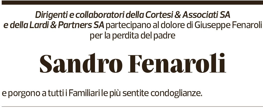 Annuncio funebre Alessandro Fenaroli