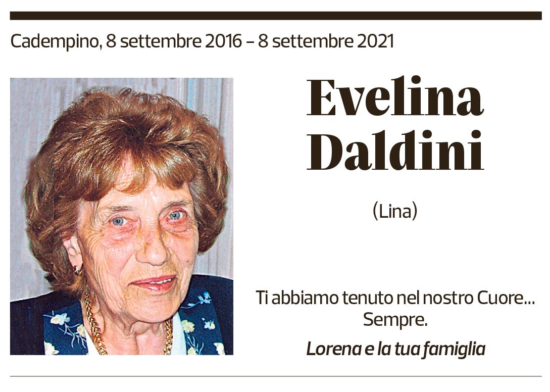 Annuncio funebre Evelina Daldini