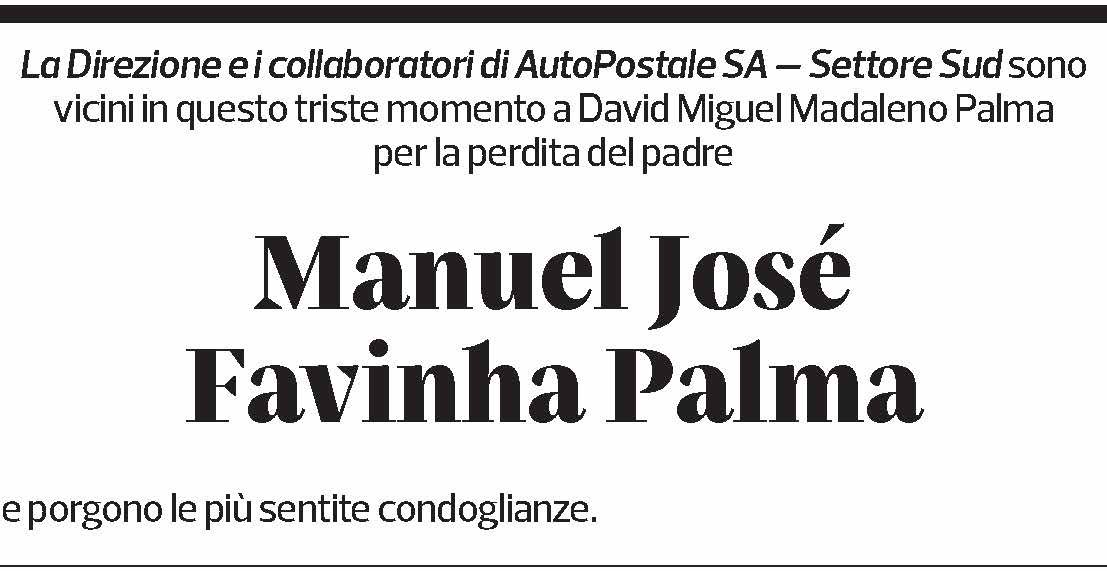 Annuncio funebre Manuel José Faviha Palma