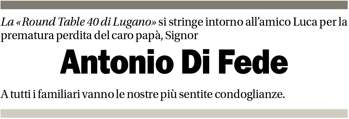 Annuncio funebre Antonio Di Fede
