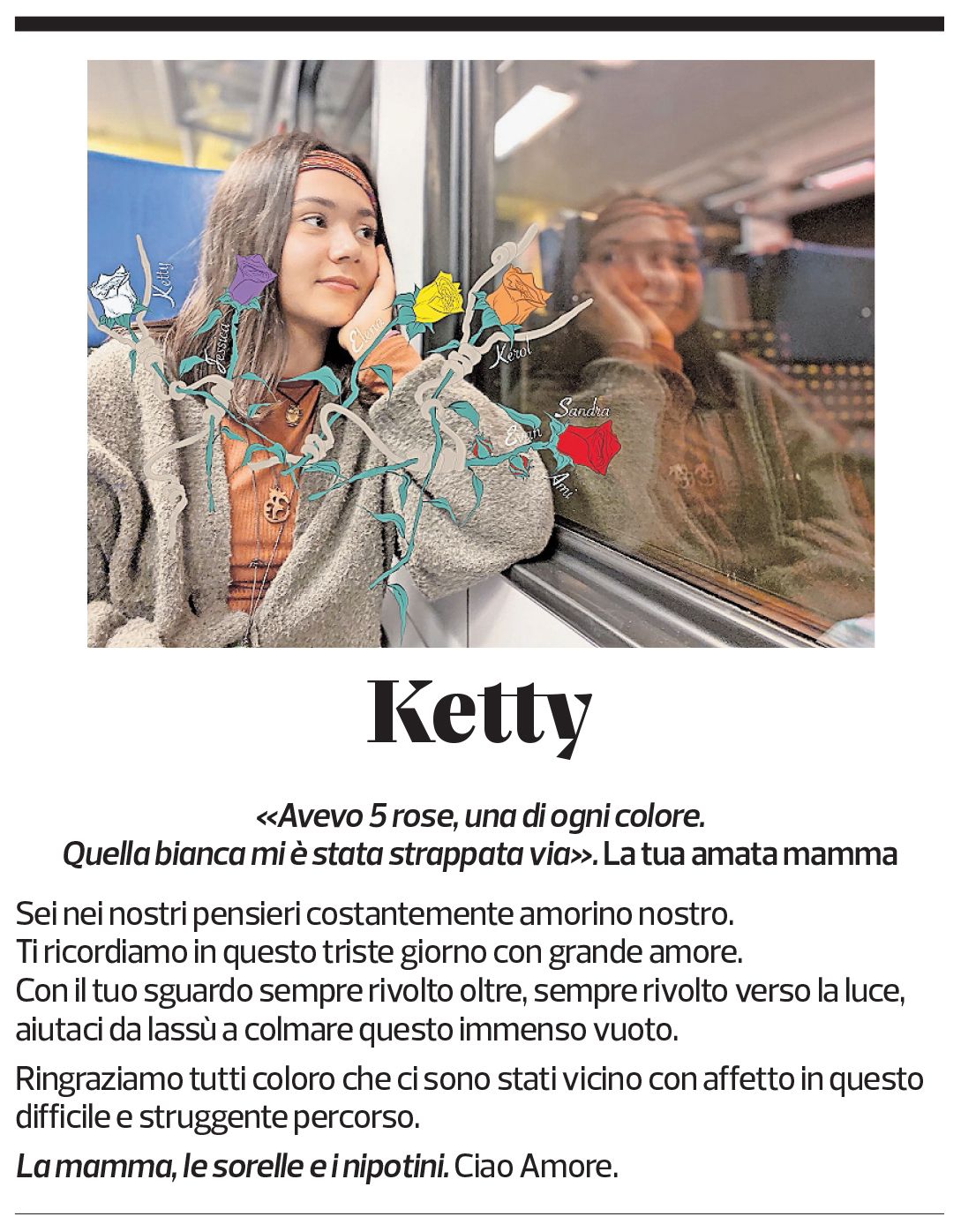 Annuncio funebre Ketty 