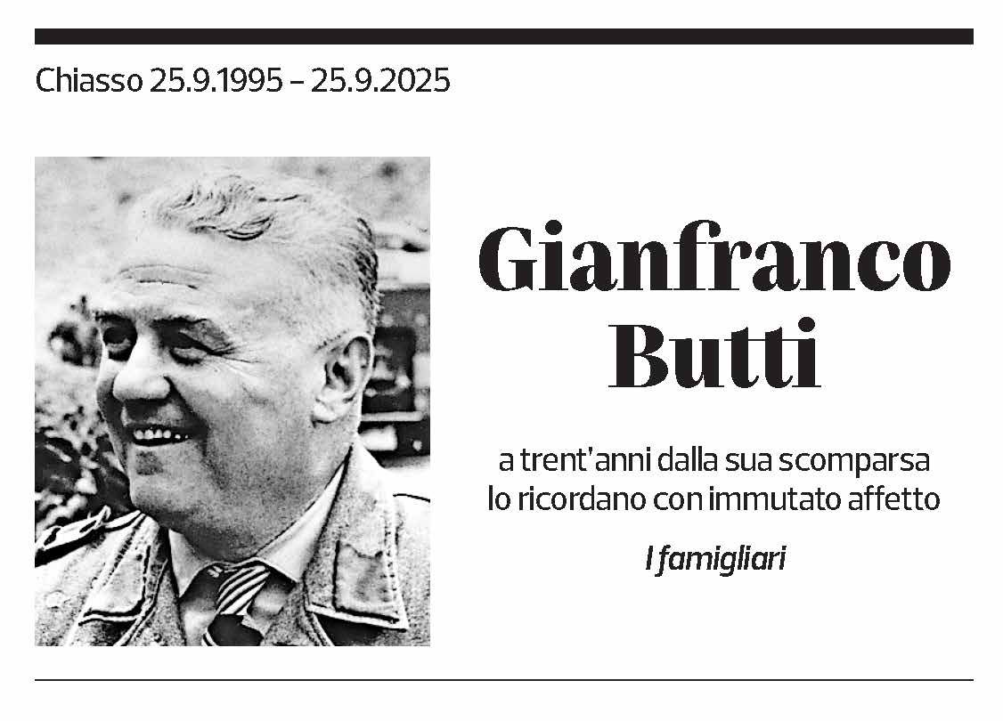 Annuncio funebre Gianfranco Butti