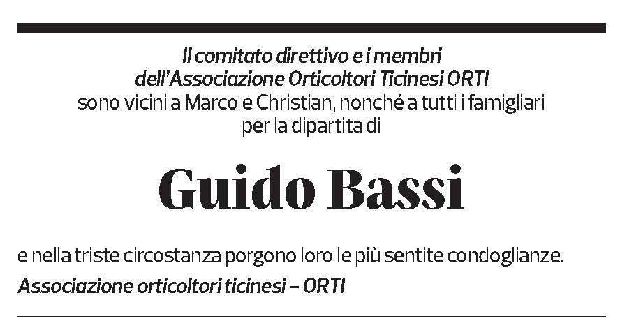 Annuncio funebre Guido Bassi