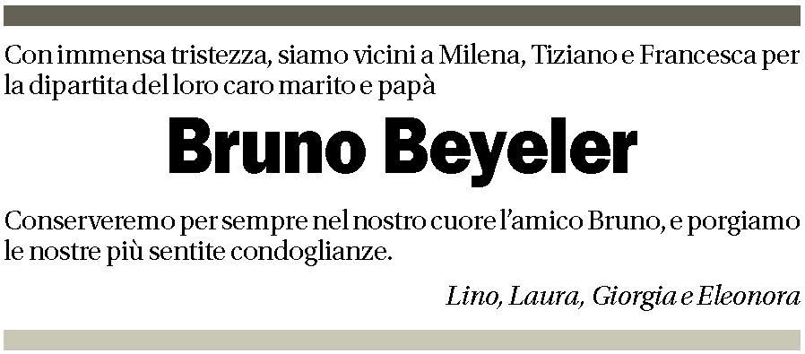 Annuncio funebre Bruno Beyeler
