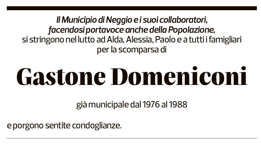 Annuncio funebre Gastone Domeniconi