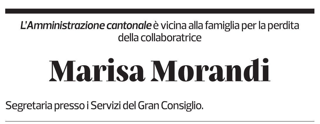 Annuncio funebre Marisa Morandi