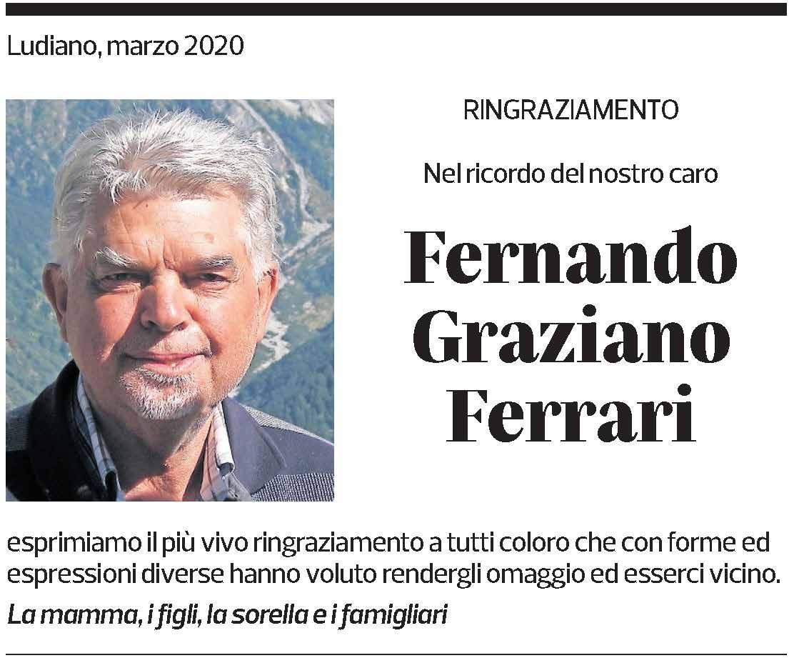 Annuncio funebre Fernando Graziano Ferrari
